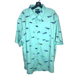 SADDLEBRED MEN'S SS SAILFISH BUTTON-DOWN COTTON SHIRT SZ 3X